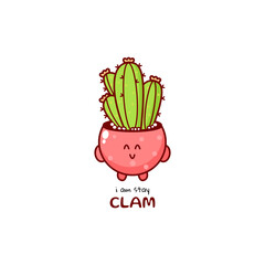 Cute funny cactus character. Vector hand drawn cartoon mascot character illustration icon. Isolated on white background. plant character concept