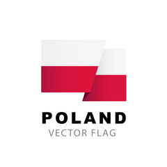 Poland flag. Vector illustration isolated on white background.