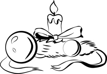 The Christmas headdress consists of a candle, which is tied with a bow and stands surrounded by baubles, twigs and ribbons
