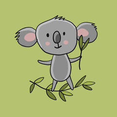 Little Koala character. Sketch for your design