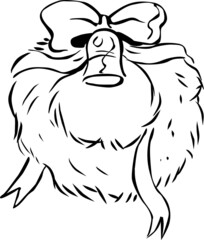 Obraz premium Advent wreath is decorated with a bow and ribbons with a bell 