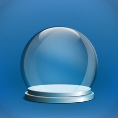 Christmas glass transparent ball. Blank template.