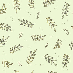 Green pattern with branches and flakes.