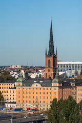 Obraz premium View of Stockholm's Old Town from the observation deck