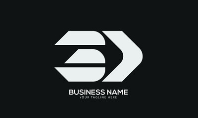 Alphabet BD or DB abstract monogram vector logo template