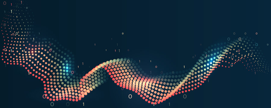 Visualization of Sorting data, Abstract processing of information flow. Vector database background. Filtering machine algorithms.