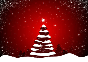 red abstract christmas tree