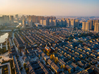 Aerial photography of the ancient city of Jimo, Qingdao