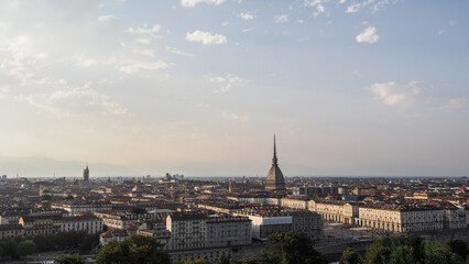 Fototapeta na wymiar Turin is the capital city of Piedmont in northern Italy, known for its refined architecture and cuisine.