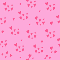 Hand drawn doodle hearts seamless pattern. Texture background