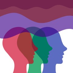 Disegno grafico sfondo bianco comunicazione con pensiero 