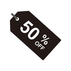 Obraz na płótnie Canvas 50% sale tag icon. Special shopping offer label shape