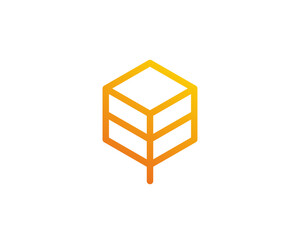 Eco leaf with pack logo icon design template elements