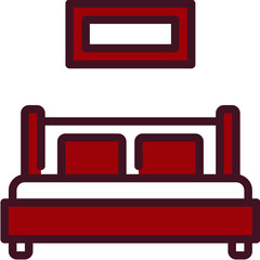 double bed one color icon