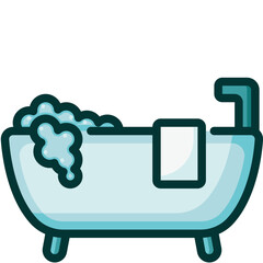 bathtub Two Tone icon