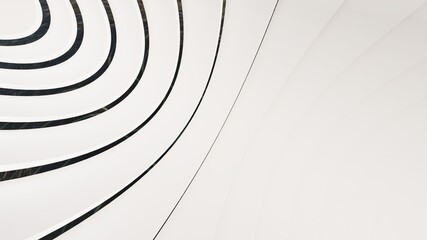 3d render futuristic architecture background white stripes of building facade