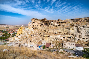 Fototapeta premium Cavusin ruined rock village in Cappadocia, Turkey.