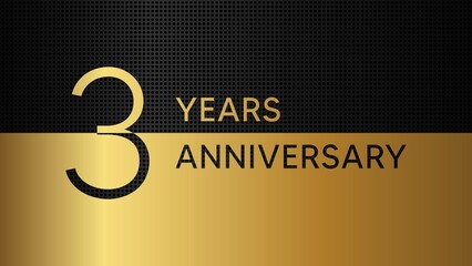3rd anniversary logo. Golden anniversary celebration emblem design for booklet, leaflet, magazine, brochure poster, web, invitation or greeting card. Rings vector illustrations. EPS 10