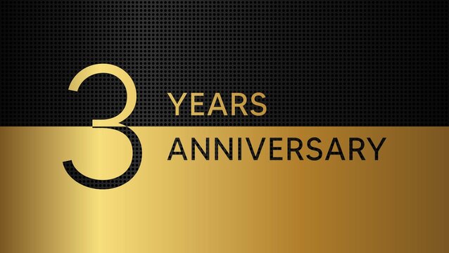 3rd anniversary logo. Golden anniversary celebration emblem design for booklet, leaflet, magazine, brochure poster, web, invitation or greeting card. Rings vector illustrations. EPS 10