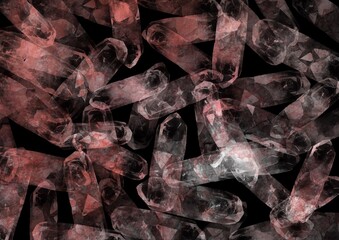water colour pink gems illustration background