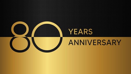 80th anniversary logo. Golden anniversary celebration emblem design for booklet, leaflet, magazine, brochure poster, web, invitation or greeting card. Rings vector illustrations. EPS 10