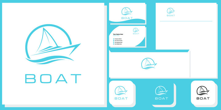 Boat Transportation Luxury Holiday Beach with brand identity template 