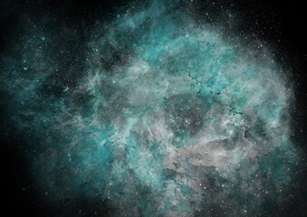 Obraz na płótnie Canvas background with space - illustration of a blue nebula with white and black - galaxy background