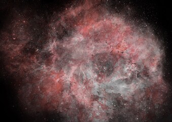 background with space - illustration of a red nebula with white and black - galaxy background