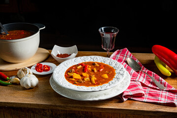 Delicious Hungarian-style goulash soup