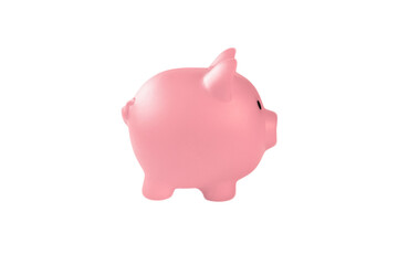 Pink piggy bank isolated on white background, savings, money, Financial, business concept space for text