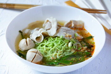 Sliced Pork Noodles, Jade Noodles