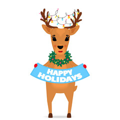 Reindeer with a Christmas lights