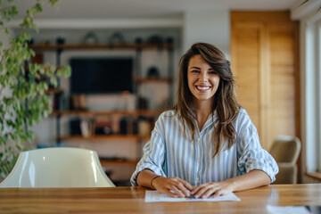 Happy young woman, posing for the picture