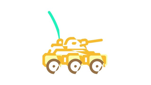 military robot animated color icon military robot sign. isolated on white background
