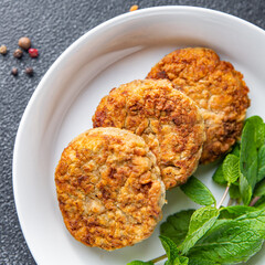 vegetable cutlets bean meatballs legumes healthy meal diet snack on the table copy space food background rustic. top view keto or paleo diet veggie vegan or vegetarian food no meat