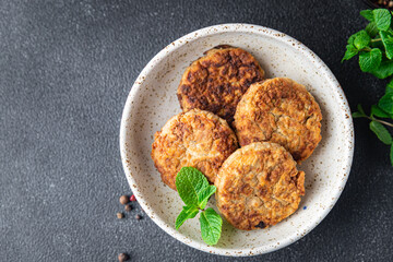 vegetable cutlets bean meatballs legumes healthy meal diet snack on the table copy space food background rustic. top view keto or paleo diet veggie vegan or vegetarian food no meat