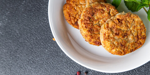 vegetable cutlets bean meatballs legumes healthy meal diet snack on the table copy space food background rustic. top view keto or paleo diet veggie vegan or vegetarian food no meat