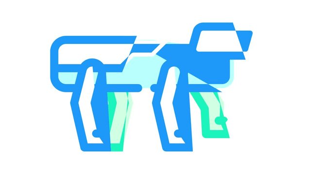 robodog robot animated color icon robodog robot sign. isolated on white background