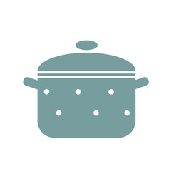 Vector icon of saucepan isolated on a white background.
