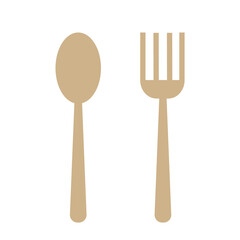 A spoon and a fork isolated on a white background.