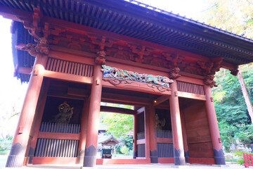 古都鎌倉にある、比企能員ゆかりの古刹、妙本寺の二天門の装飾