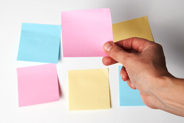 Set of paper notes background. Blank pages with space for text