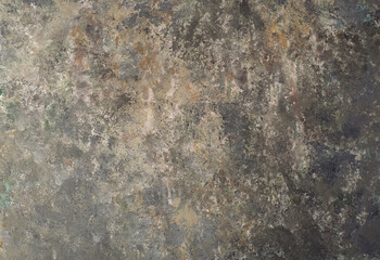 The background of a gray cement wall, with red and green spots.