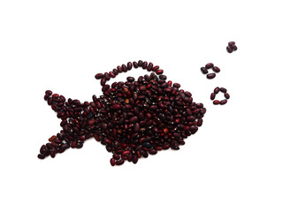bean fish on white background, plant based meat