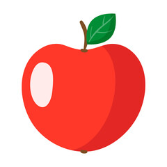 Vector cartoon fresh red apple fruit.
