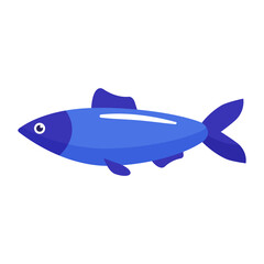 Obraz premium Vector cartoon fresh sea or river fish