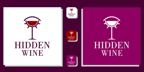hidden wine combination symbol glass eye blind 