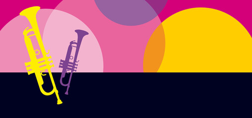 Music graphic with trumpet. The graphic is also to use as cmyk graphic.