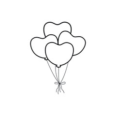 Fototapeta premium Baloons icon vector set. Birthday illustration sign collection. Celebration symbol or logo.