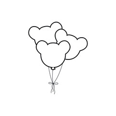 Baloons icon vector set. Birthday illustration sign collection. Celebration symbol or logo.